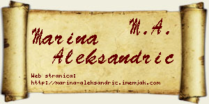 Marina Aleksandrić vizit kartica